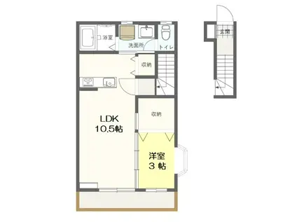 ダイチヒルズD&CII(1LDK/2階)の間取り写真