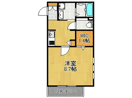 アーク・テラス(1K/1階)の間取り写真