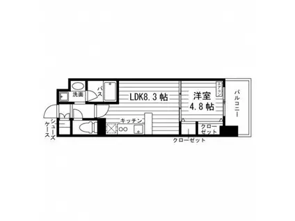 アルソ中央通(1DK/10階)の間取り写真