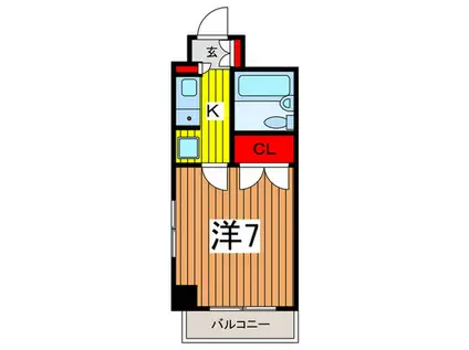 カーサ浦和(1K/5階)の間取り写真