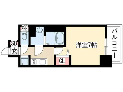 プレサンス上前津フィット(1K/11階)の間取り写真