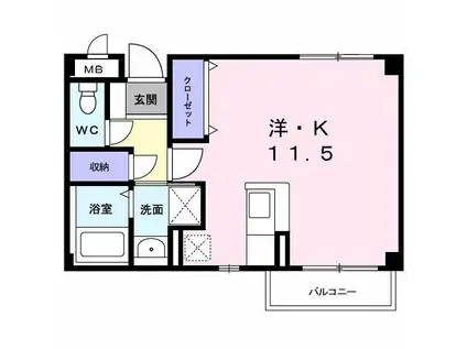 メゾン TII(ワンルーム/2階)の間取り写真