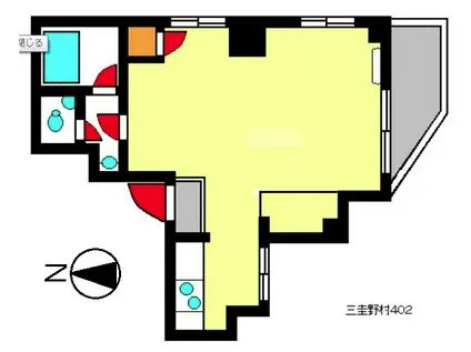 三圭野村マンション(ワンルーム/4階)の間取り写真