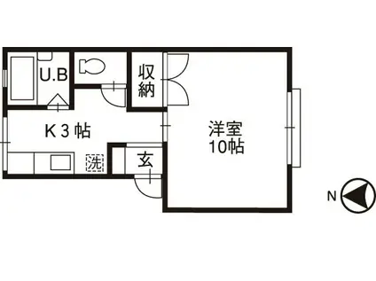 メゾンマローネ(1K/2階)の間取り写真