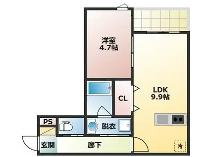 フルーム(1LDK/3階)の間取り写真