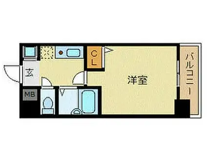 ピュアドーム天神アクロス(1K/5階)の間取り写真