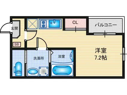 ルミエール石場町(1K/3階)の間取り写真