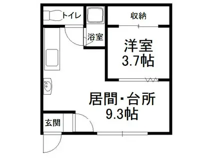 グリンピア166(1DK/1階)の間取り写真