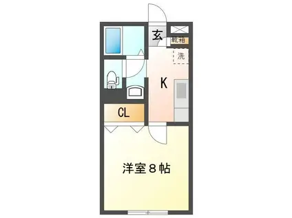 サンロイヤル白山浦(1K/1階)の間取り写真