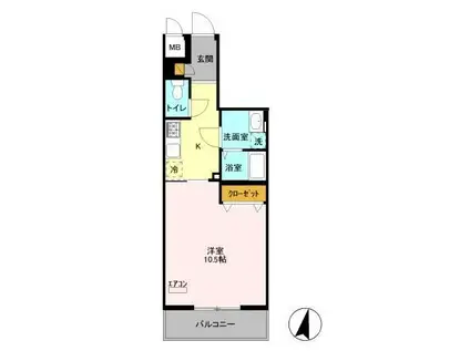 エキスポコンフォートII(1K/4階)の間取り写真