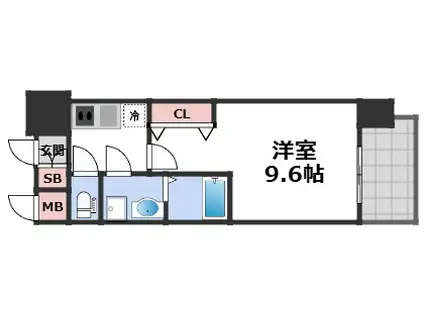 レジデンス大阪レトログラード(1K/7階)の間取り写真