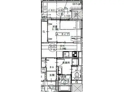 さくらHILLS ROKUBAN PLATINUM RESIDENCE(1DK/3階)の間取り写真