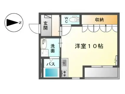 イーストサイドIII(ワンルーム/2階)の間取り写真