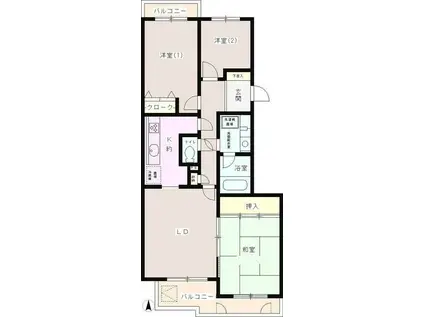 井の頭パーク・プラザ(3LDK/1階)の間取り写真