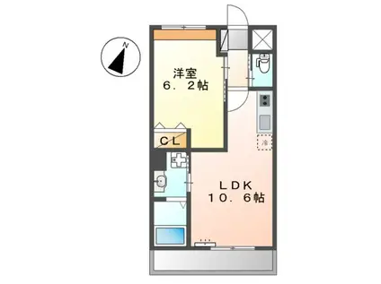 クレシア(1LDK/3階)の間取り写真