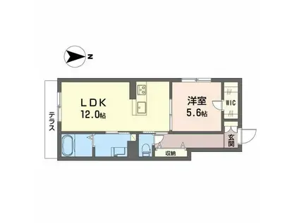 シャーメゾン黒田(1LDK/1階)の間取り写真