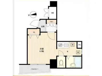 ソアブール千駄木駅前(ワンルーム/4階)の間取り写真