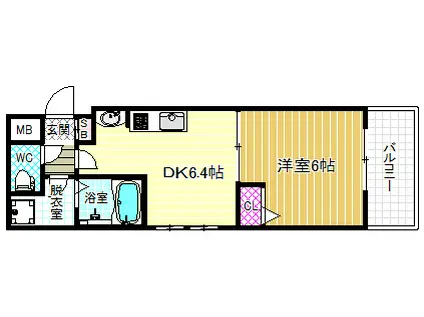 ステラウッド清洲(1DK/2階)の間取り写真