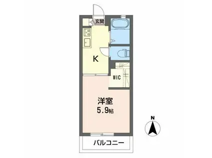 クレールY(1K/1階)の間取り写真