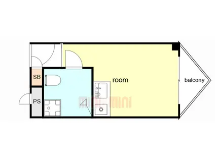 北野町パークハイツ(ワンルーム/4階)の間取り写真