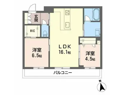 グランカルム足立(2LDK/2階)の間取り写真
