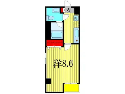C-SQUARE奏の杜(1K/4階)の間取り写真