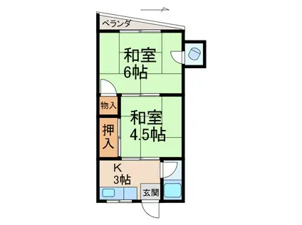 三佳マンション(2K/2階)の間取り写真
