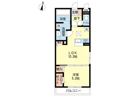 サンボナール(1LDK/1階)の間取り写真