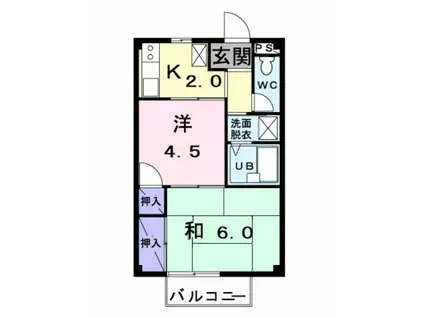 エンゼルパレス美合(2K/2階)の間取り写真