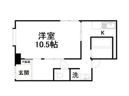 グッティ東五条(1K/1階)の間取り写真
