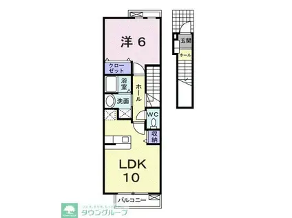 プラシード(1LDK/2階)の間取り写真