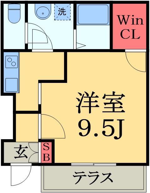 リバティハイム(1K/1階)の間取り写真
