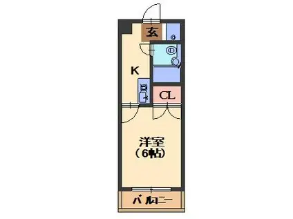 ノーサイド幸雅(1K/3階)の間取り写真