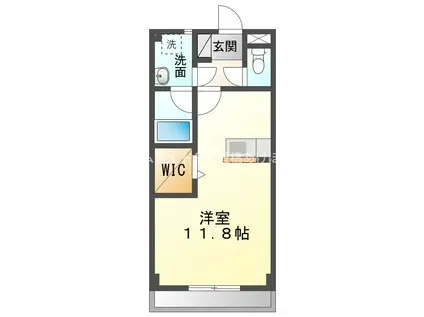 カルディアス大岩A(1K/1階)の間取り写真