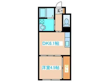 WARMTH(1DK/3階)の間取り写真