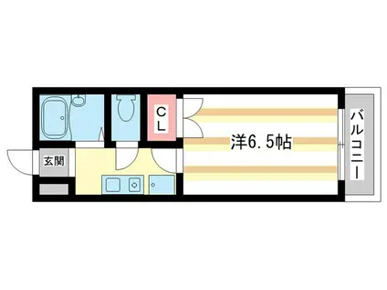 プレステージ富雄(1K/3階)の間取り写真