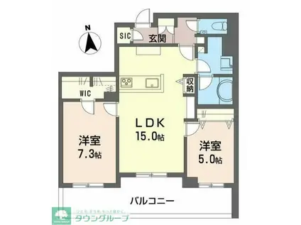 ゼフィールメゾンプレミア緑園(2LDK/1階)の間取り写真