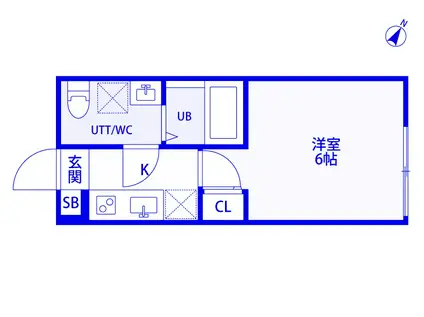 WISTERIA HOPE(1K/1階)の間取り写真