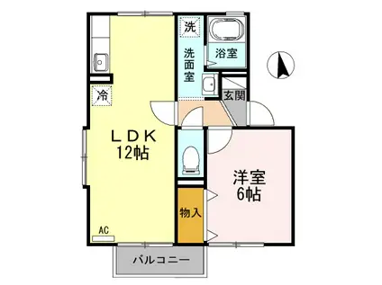 夢参番館(1LDK/2階)の間取り写真