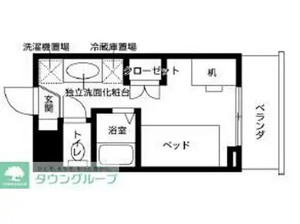 KDXレジデンス八王子大塚(ワンルーム/1階)の間取り写真