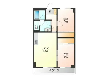 シャルムレジデンス御幸ヶ原(2LDK/5階)の間取り写真