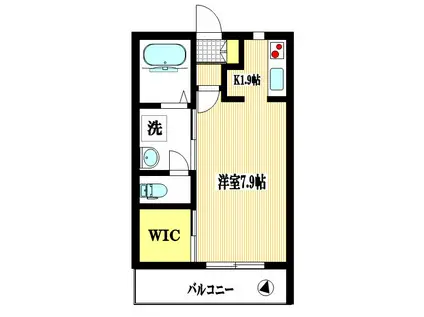 パレドールM(1K/2階)の間取り写真
