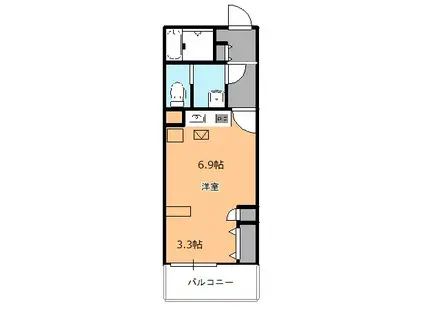 クレア与野本町(ワンルーム/1階)の間取り写真