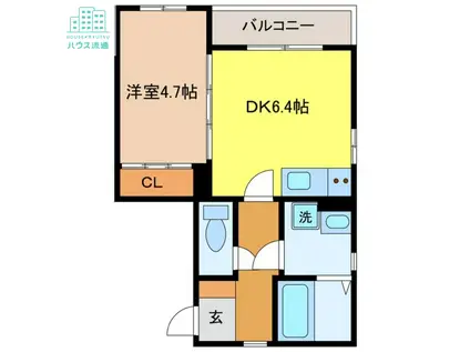 RESIDENCE戸石(1DK/3階)の間取り写真