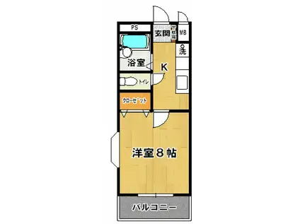 ラ・フランス(1K/3階)の間取り写真