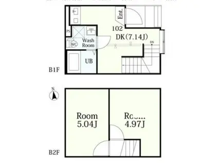 CICADA RESIDENCE OGIKUBO(2DK/B2階)の間取り写真