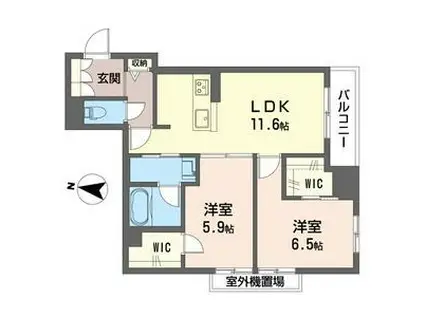サウス プラウド(2LDK/2階)の間取り写真