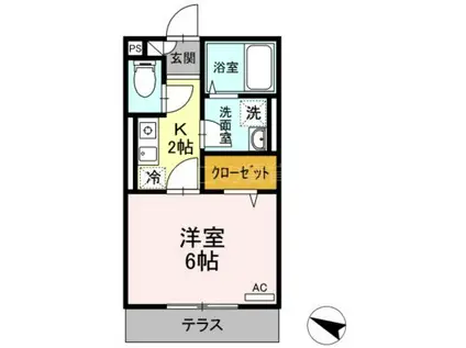 M&Y メゾン ド・レーヴ(1K/1階)の間取り写真