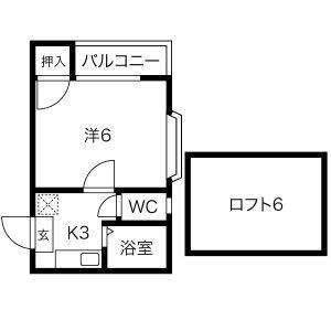 アビタシヨンM(1K/2階)の間取り写真