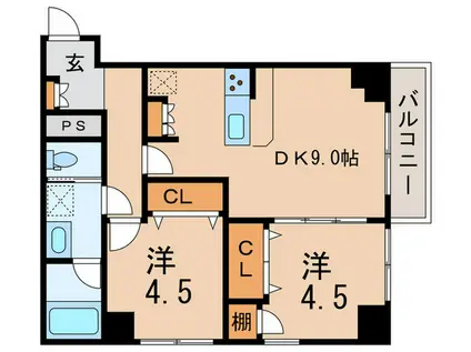 飯田橋ハイツ(2DK/10階)の間取り写真